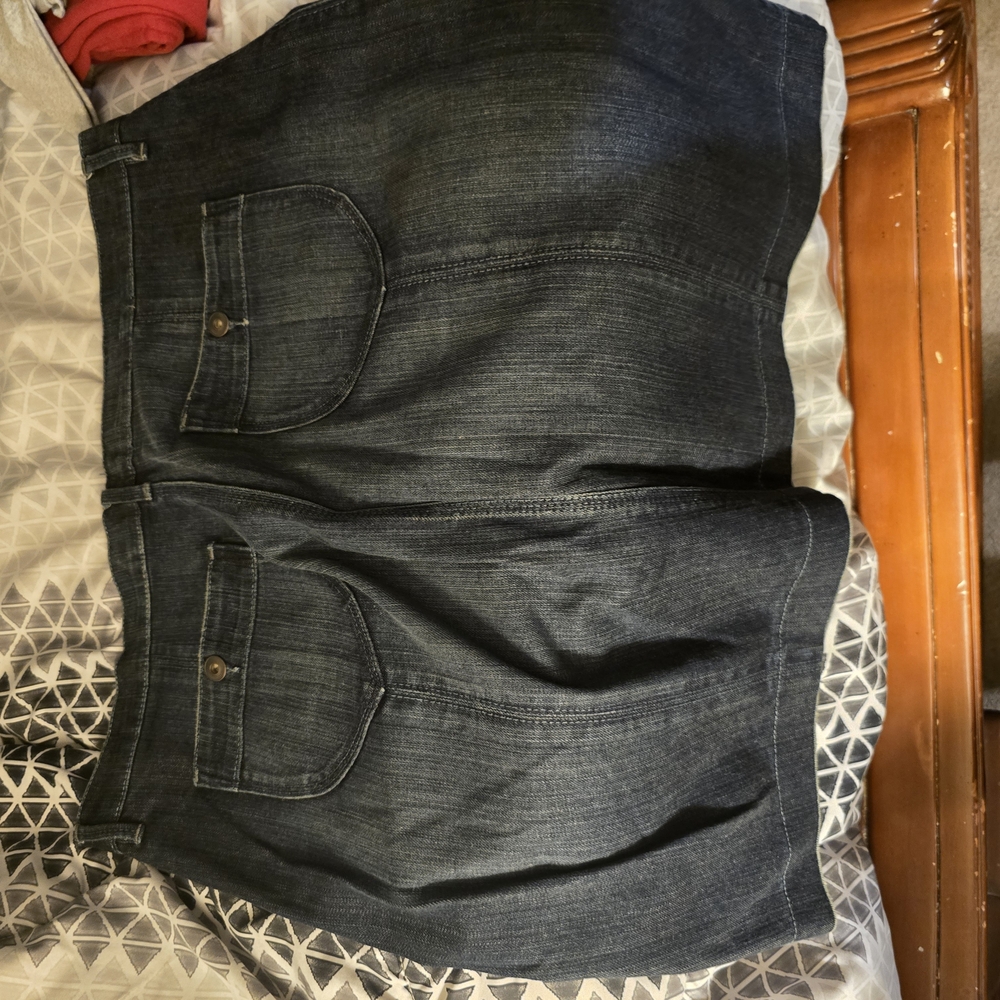 Dark Blue Denim Skirt with Pockets